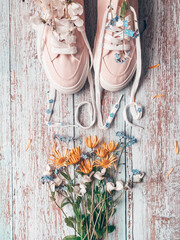 sneakers with tlowers


