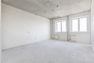 interior of the apartment without decoration in gray colors
