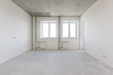 interior of the apartment without decoration in gray colors