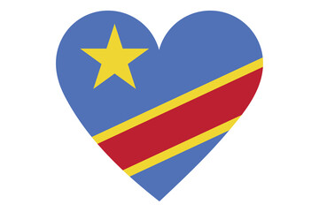 Heart flag vector of Republic of the Congo on white background.