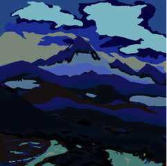 landscape with mountains