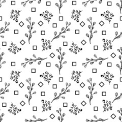 elegant floral seamless pattern with square element
