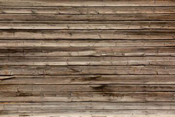 Obraz premium Brown old wooden background, wooden texture, horizontal boards
