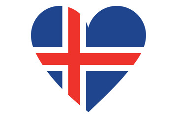 Obraz premium Heart flag vector of Iceland on white background.