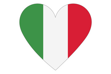 Heart flag vector of Italy on white background.