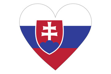 Heart flag vector of Slovakia on white background.