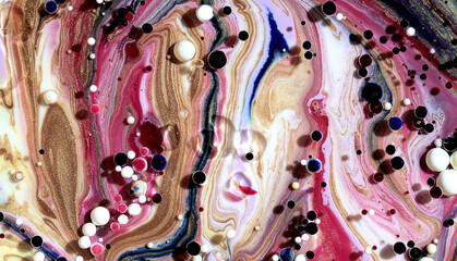 Beautiful acrylic color abstract background. Colored marble mixed ink abstraction.