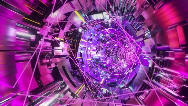 Cyberpunk Tunnel Infinite Loop flickering lights