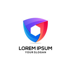 Shield logo design very brave and strong for the symbol of protection 