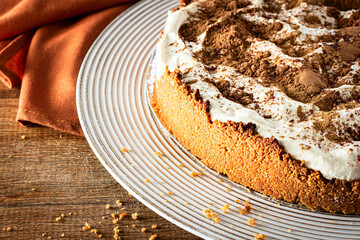 Banoffee pie on a wooden table