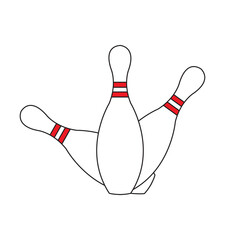 Illustration vector three bowling pin sport of color style design vector good for sport icon