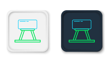 Line Pommel horse icon isolated on white background. Sports equipment for jumping and gymnastics. Colorful outline concept. Vector