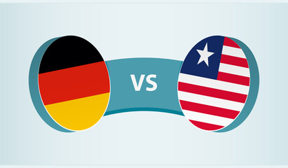 Germany versus Liberia, team sports competition concept.