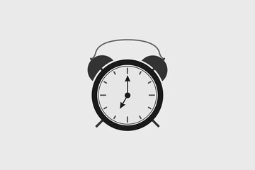 Wake-up time alarm clock isolated on background in flat style. Vector illustration
