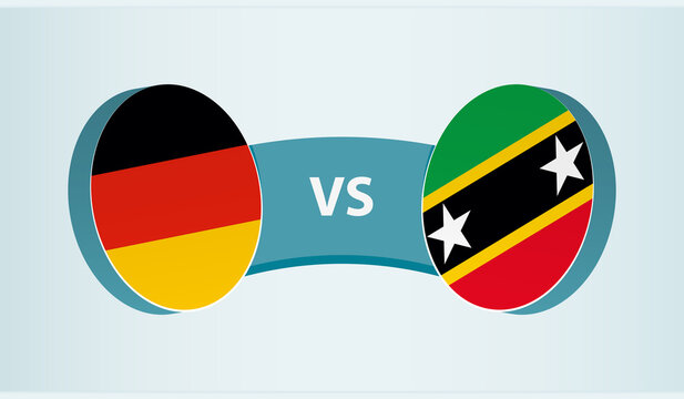 Germany versus Saint Kitts and Nevis, team sports competition concept.