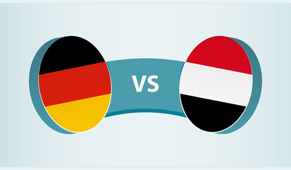 Germany versus Yemen, team sports competition concept.