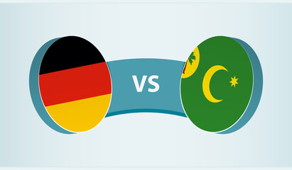 Germany versus Cocos Islands, team sports competition concept.