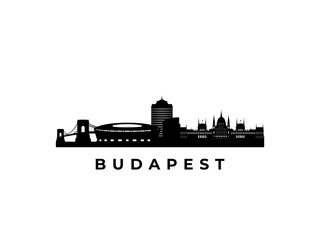 Naklejka premium Vector Budapest skyline. Travel Budapest famous landmarks. Business and tourism concept for presentation, banner, web site.