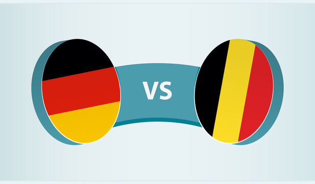 Germany versus Belgium, team sports competition concept.