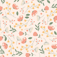 Abstract flower pattern background. Vector illustration.