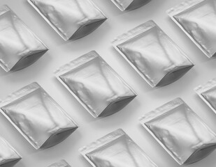 Black Stand up foil bag mockup template, Dark blank food coffee doypack, 3d Rendering isolated on...