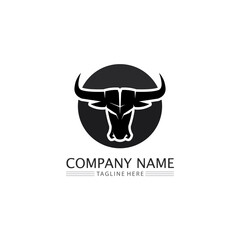 Obraz na płótnie Canvas Bull buffalo head cow animal mascot logo design vector for sport horn buffalo animal mammals head logo wild matador