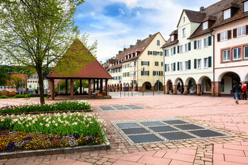 Main square in Freudenstadt, Black Forest, Germany