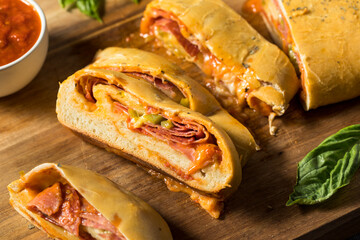 Homemade Italian Stromboli with Pepperoni