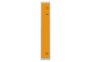 Yellow lockers for locker room. Change room metal box