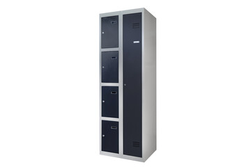 Naklejka premium Metal lockers for locker room. Change room metal locker box on the white background isolated