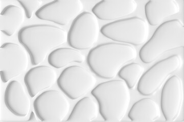 White background with monochrome grid with holes of different shape - 3d render