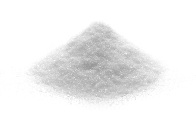Pile kitchen salt isolated on white background, clipping path