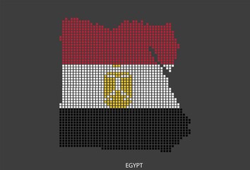 Egypt map design flag Egypt square, black background.