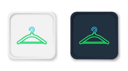 Line Hanger wardrobe icon isolated on white background. Cloakroom icon. Clothes service symbol. Laundry hanger sign. Colorful outline concept. Vector