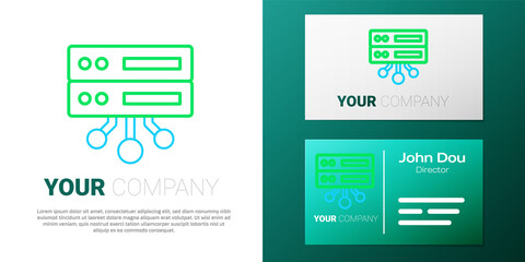 Line Server, Data, Web Hosting icon isolated on white background. Colorful outline concept. Vector
