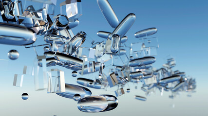 abstract background glass pieces