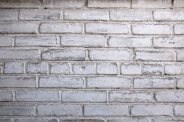 Brick wall background in white paint