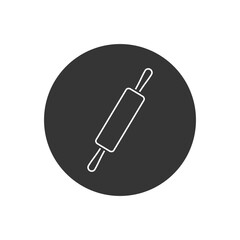 Rolling pin line icon in flat style. Vector