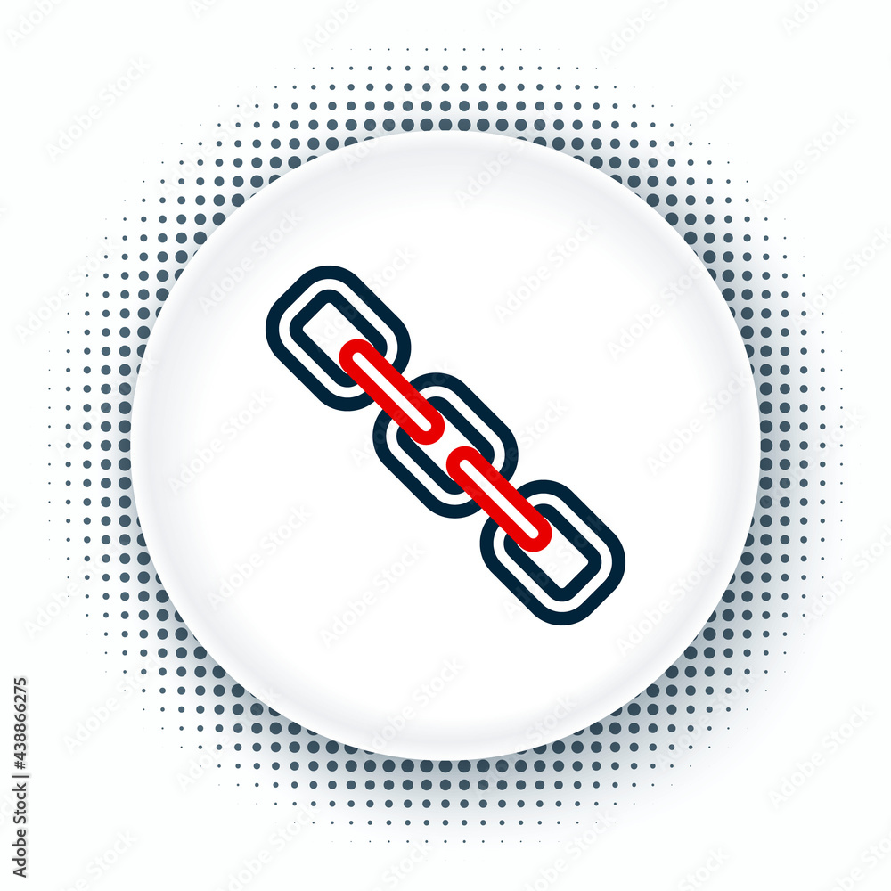 Poster line chain link icon isolated on white background. link single. hyperlink chain symbol. colorful out
