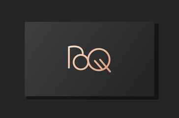 Abstract luxury initial letter BQ logo.