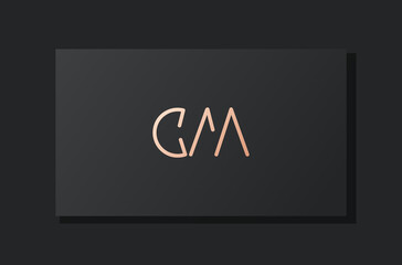 Abstract luxury initial letter CM logo.