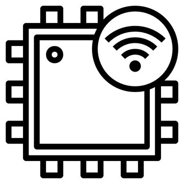 black chip with wifi symbol clip art preview