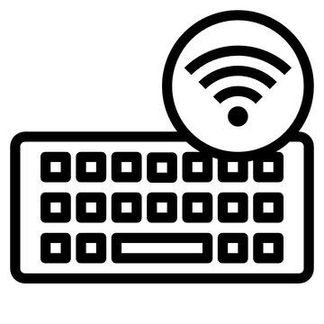 black keyboard with wifi symbol clip art preview