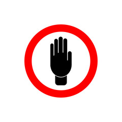 Stop hand sign. Stop no entry sign. Do not enter the sign board. Stop SVG Icon.