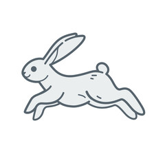 Cartoon hare, cute character for children. Vector illustration in cartoon style for abc book, poster, postcard. Animal alphabet - letter H.