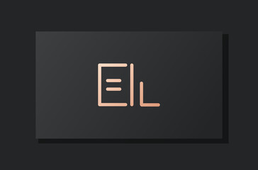 Abstract luxury initial letter EL logo. - obrazy, fototapety, plakaty