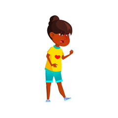Fototapeta premium mad african girl shouting at kid in park cartoon vector. mad african girl shouting at kid in park character. isolated flat cartoon illustration