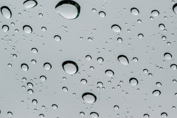 Wallpaper composed of water drops on a glass plate