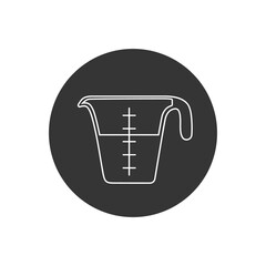 Pictograph of measurement jar for template logo, line icon, and identity vector designs