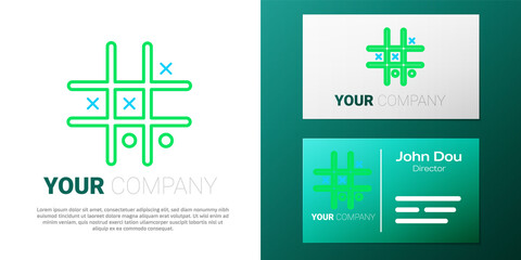 Line Tic tac toe game icon isolated on white background. Colorful outline concept. Vector